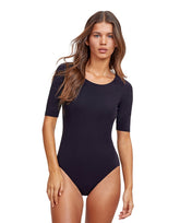 Modest High Round Neck Quarter Sleeve One Piece